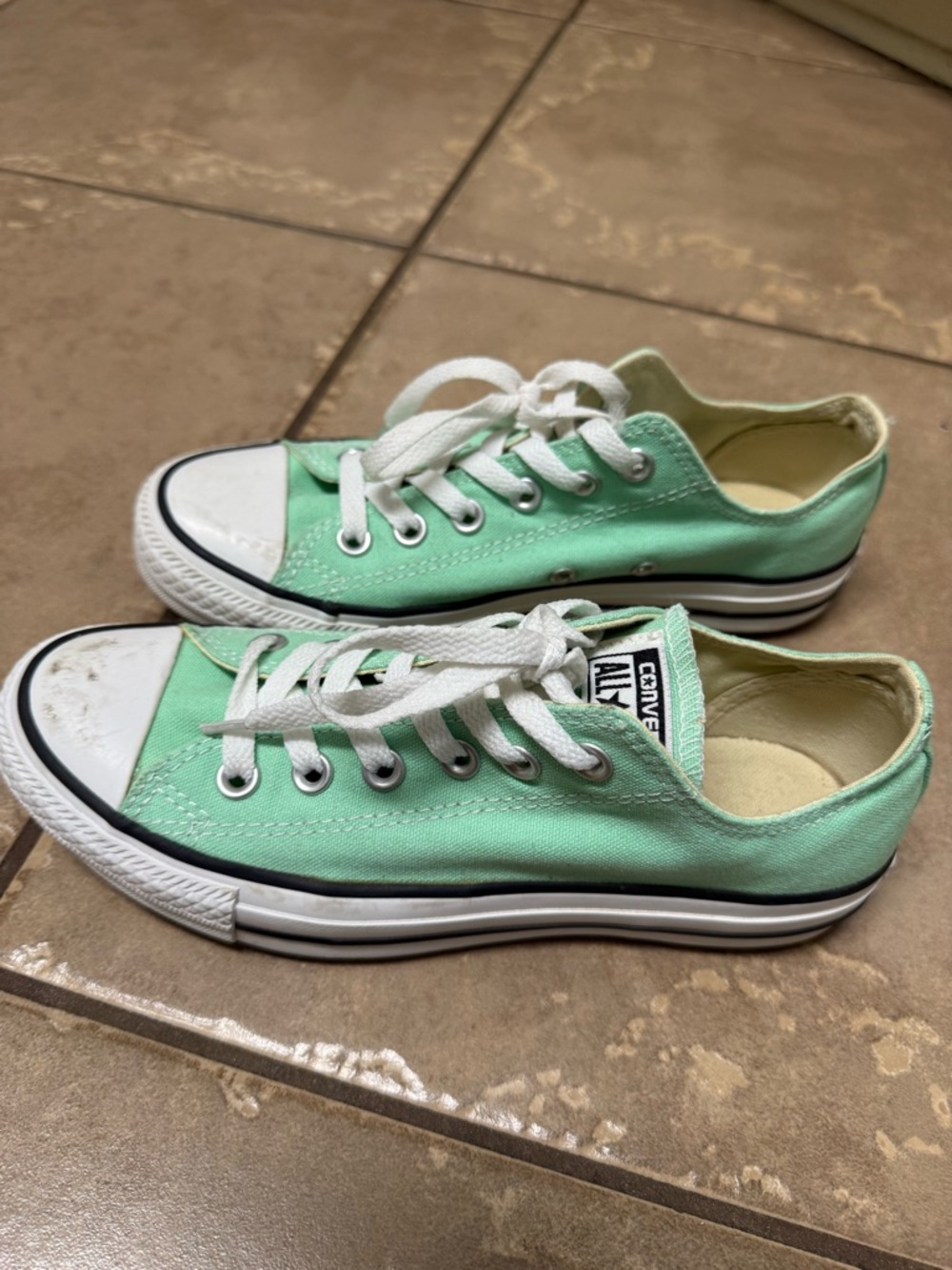 Women's Mint Converse All Star Sneakers / Shoes - Size 7
